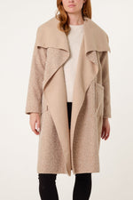 Brushed Wool Blend Waterfall Coat