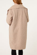 Brushed Wool Blend Waterfall Coat