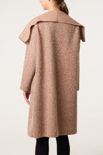 Brushed Wool Blend Waterfall Coat