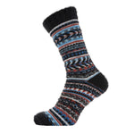 Blue Tone Patterned Wool Blend Socks Size 7 - 11 MWS154