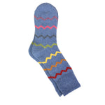 Rainbow Zigzag Wool Blend Cosy Socks
