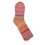 Rainbow Zigzag Wool Blend Cosy Socks