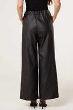 PU COATED WIDE LEG MAGIC TROUSERS