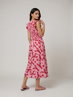 Lobster Star Smocked Midi Tie Dress
