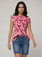 The 'Lobster' Smocked Peplum Top