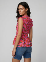 The 'Strawberry' Smocked Peplum Top