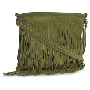 Leather Tassle Crossbody Bag