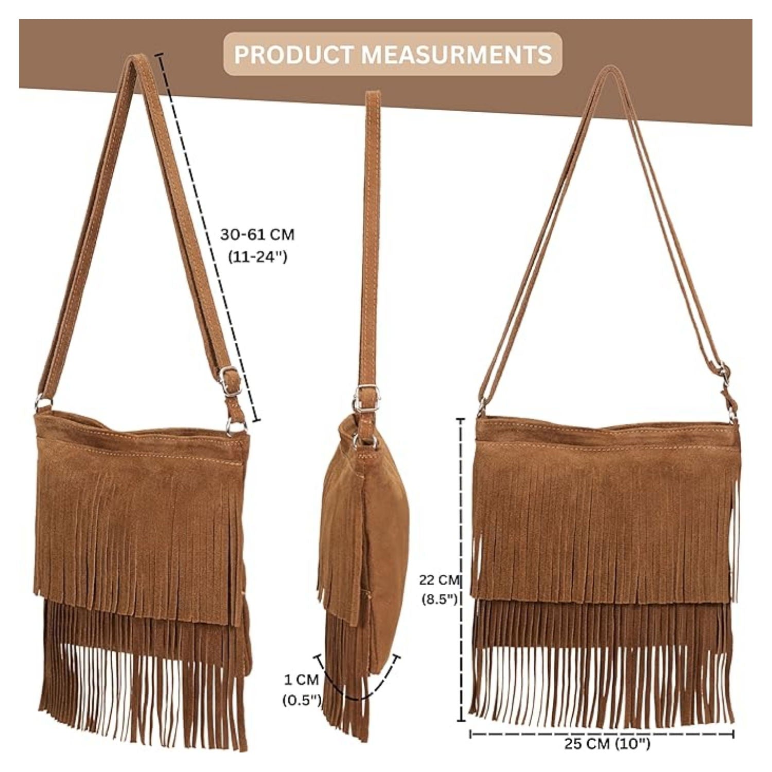 Leather Tassle Crossbody Bag