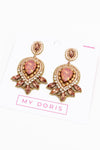 PEACH ART DECO EARRING