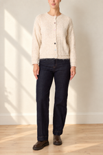 Beige Multicolour Button Cardigan