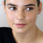 Faux gold and silver plated triple star stud earrings with crystals