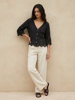 Cropped Crochet Detail Jacket