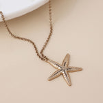 Golden starfish necklace