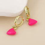 Amour Red Heart & Bead Hoop Earrings