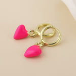 Amour Red Heart & Bead Hoop Earrings