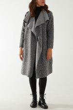 Waterfall Collar Bouclé Coat