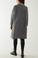 Waterfall Collar Bouclé Coat