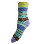 PURPLE AND TURQUOISE SCANDI PATTERNED SOFT WOOL BLEND SOCKS