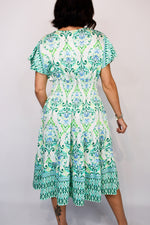 Aztec Border Print Button Midi Dress