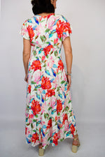 Bold Rose Button front Maxi Dress