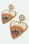 MULTI BEADED CREAM HEART DROPS