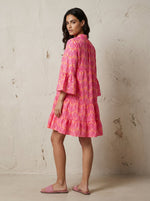 Neon Print Broderie Smock Dress