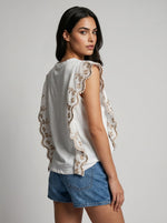 Lace Trim Tank Top - Butterfly