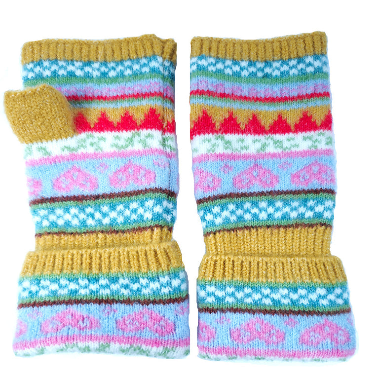 NORDIC HEART FINGERLESS GLOVES