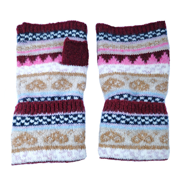 NORDIC HEART FINGERLESS GLOVES