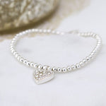 Silver plated bracelet with crystal inset heart 3223