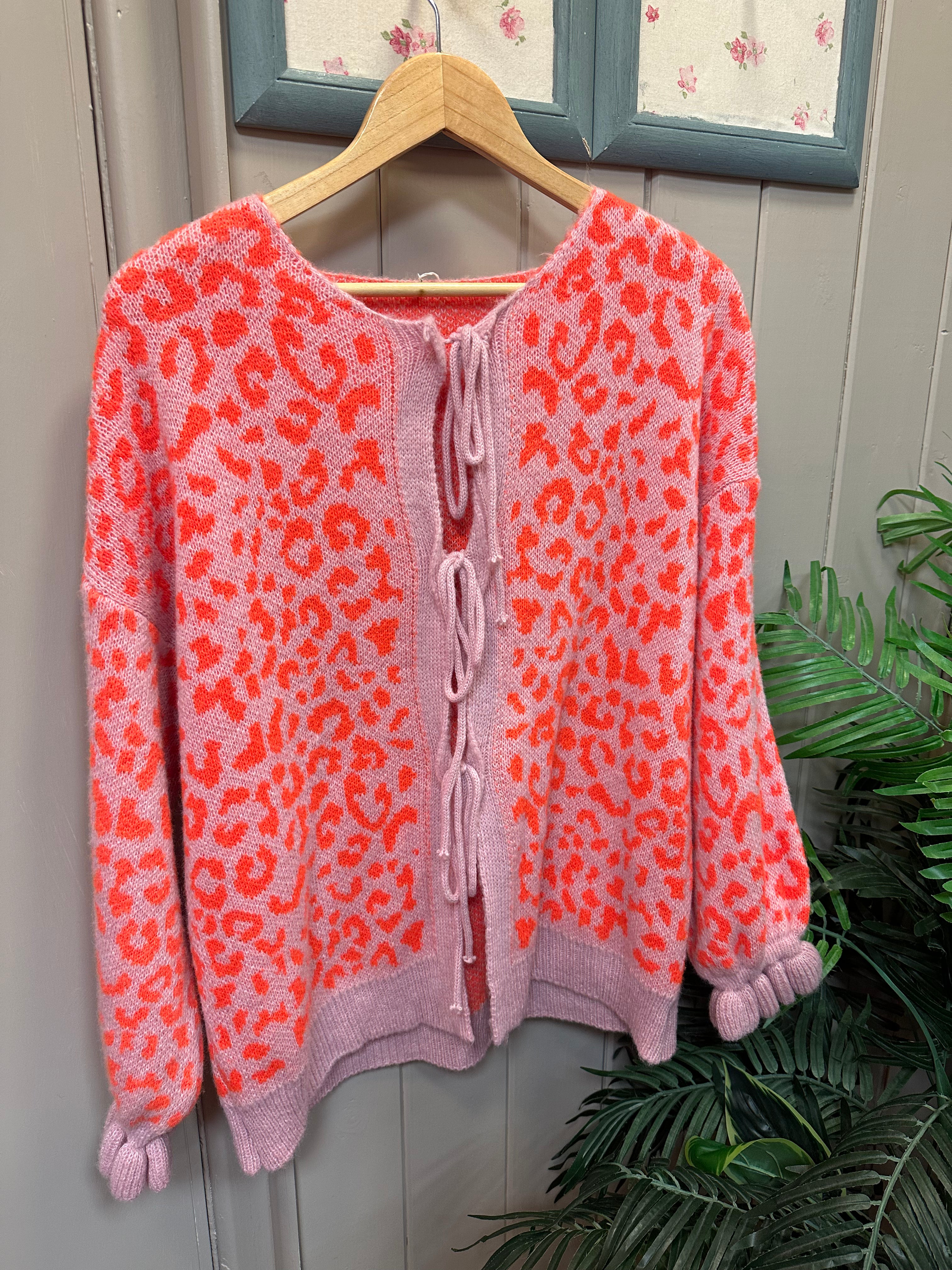 Leopard Print Tie Cardigan 904