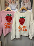 Strawberry Cardigan - Good Vibes