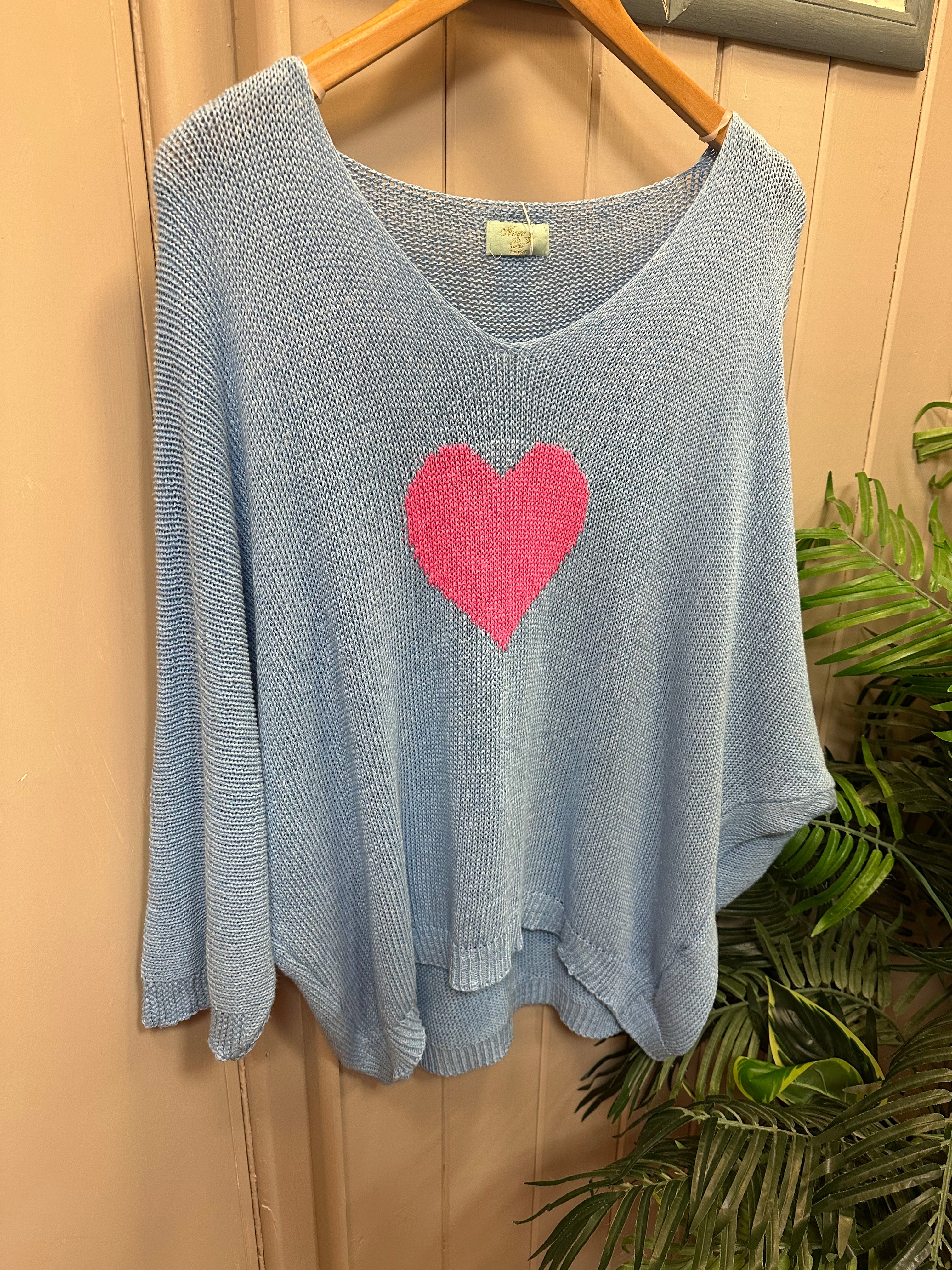 Fine Knit Heart Jumper 911