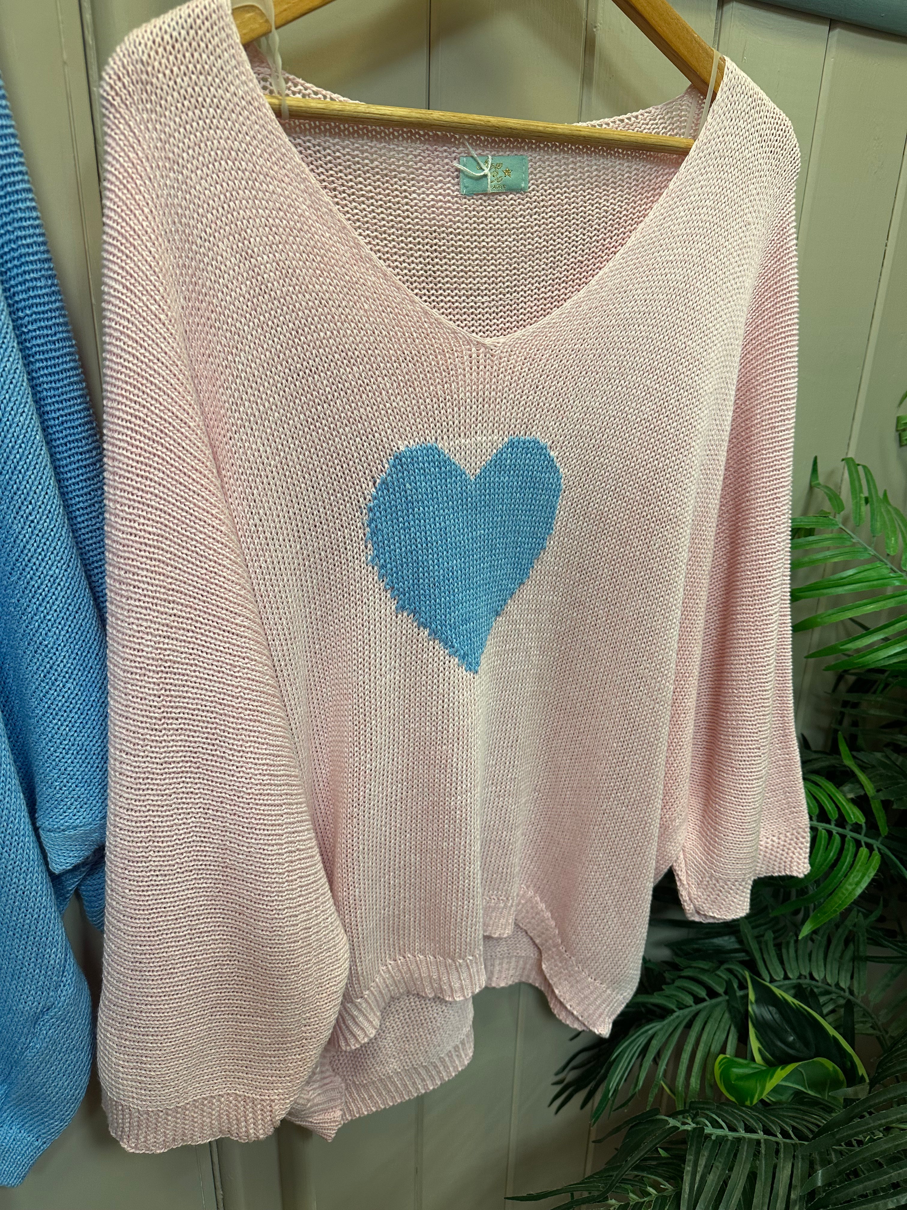 Fine Knit Heart Jumper 911