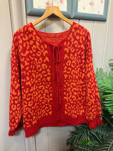 Leopard Print Tie Cardigan 904