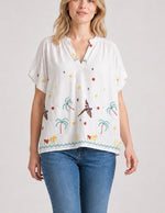 Tropical Embroidered Top