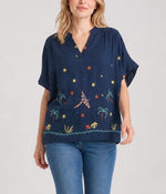 Tropical Embroidered Top