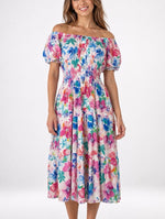 Floral Off-The-Shoulder Midi Dress