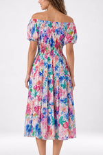 Floral Off-The-Shoulder Midi Dress