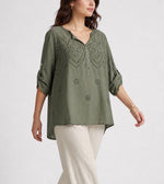 Embroidered Eyelet Blouse