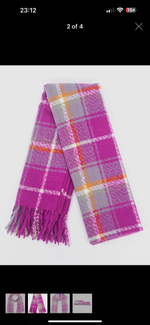 Alba Heavyweight Scarf - Violet, Traditional Check