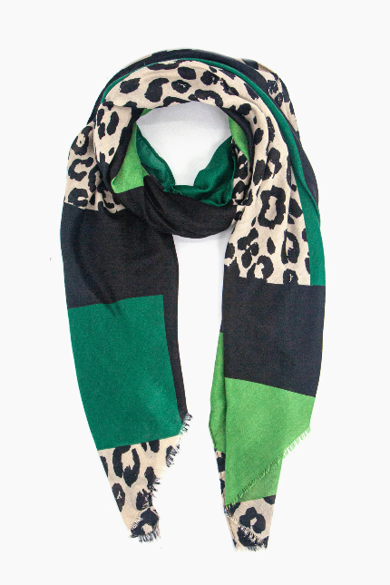 Green Leopard Scarf