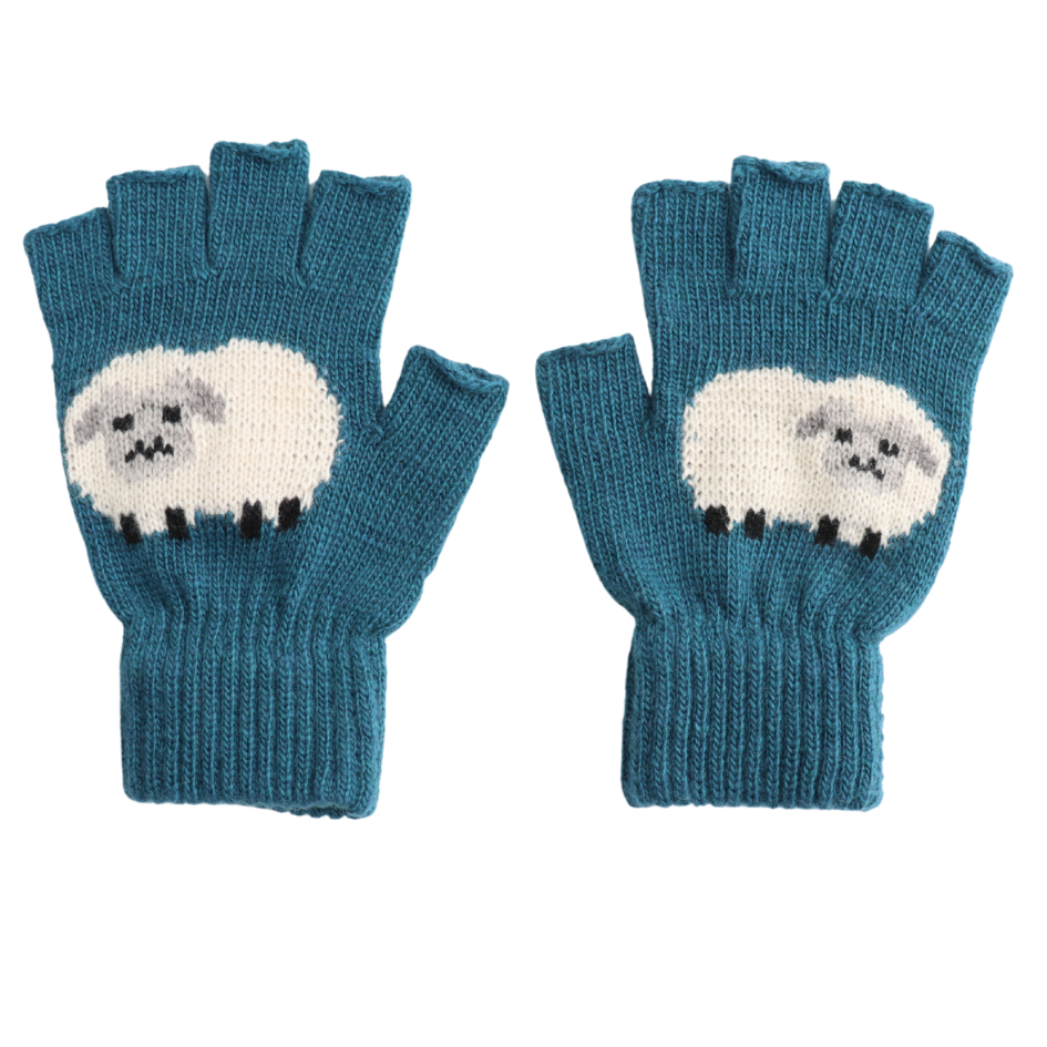 Fingerless Fluffy Sheep Gloves