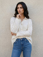 Broderie Button Through Blouse