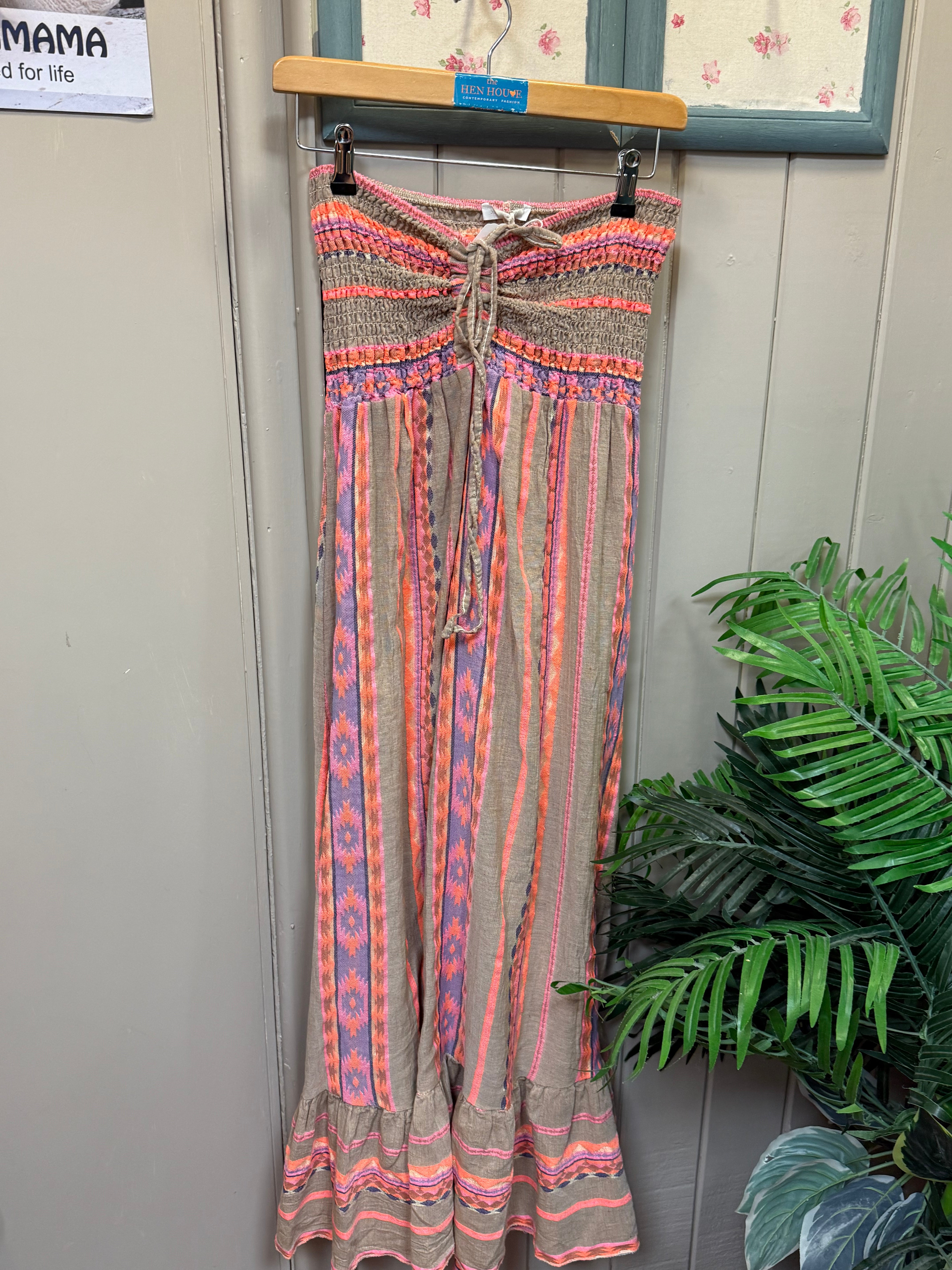 Boho Smocked Maxi Dress – Made in Italy
