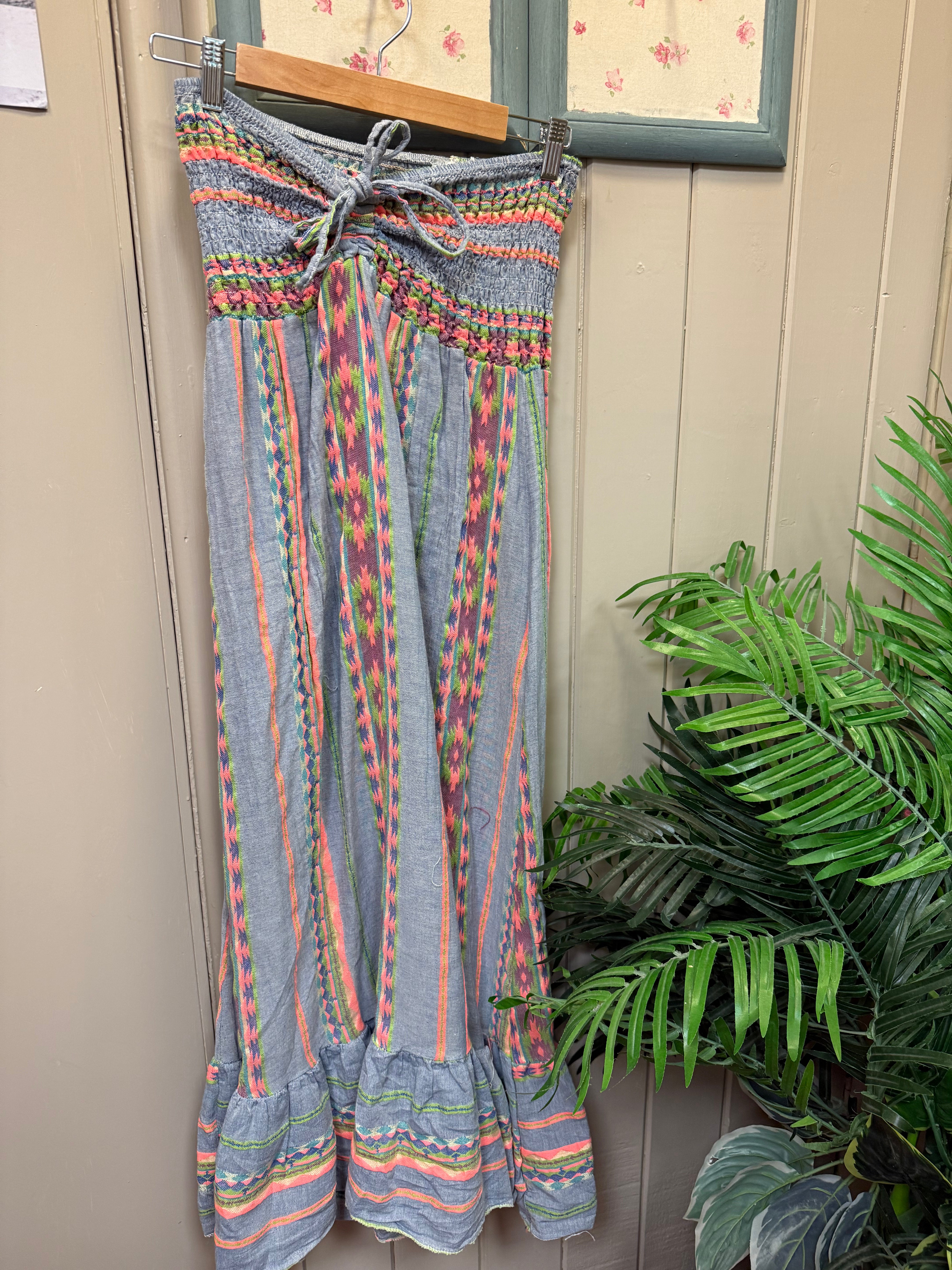 Boho Smocked Maxi Dress – Made in Italy