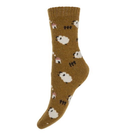 Mustard Sheep Wool Blend Socks WS518