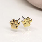 Faux gold and silver plated dogs and paws triple earring set 4130