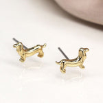 Faux gold and silver plated dogs and paws triple earring set 4130