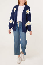 FLOCKING DAISY OPEN KNIT CARDIGAN